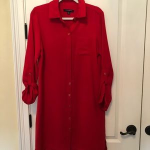 Red shirt dress